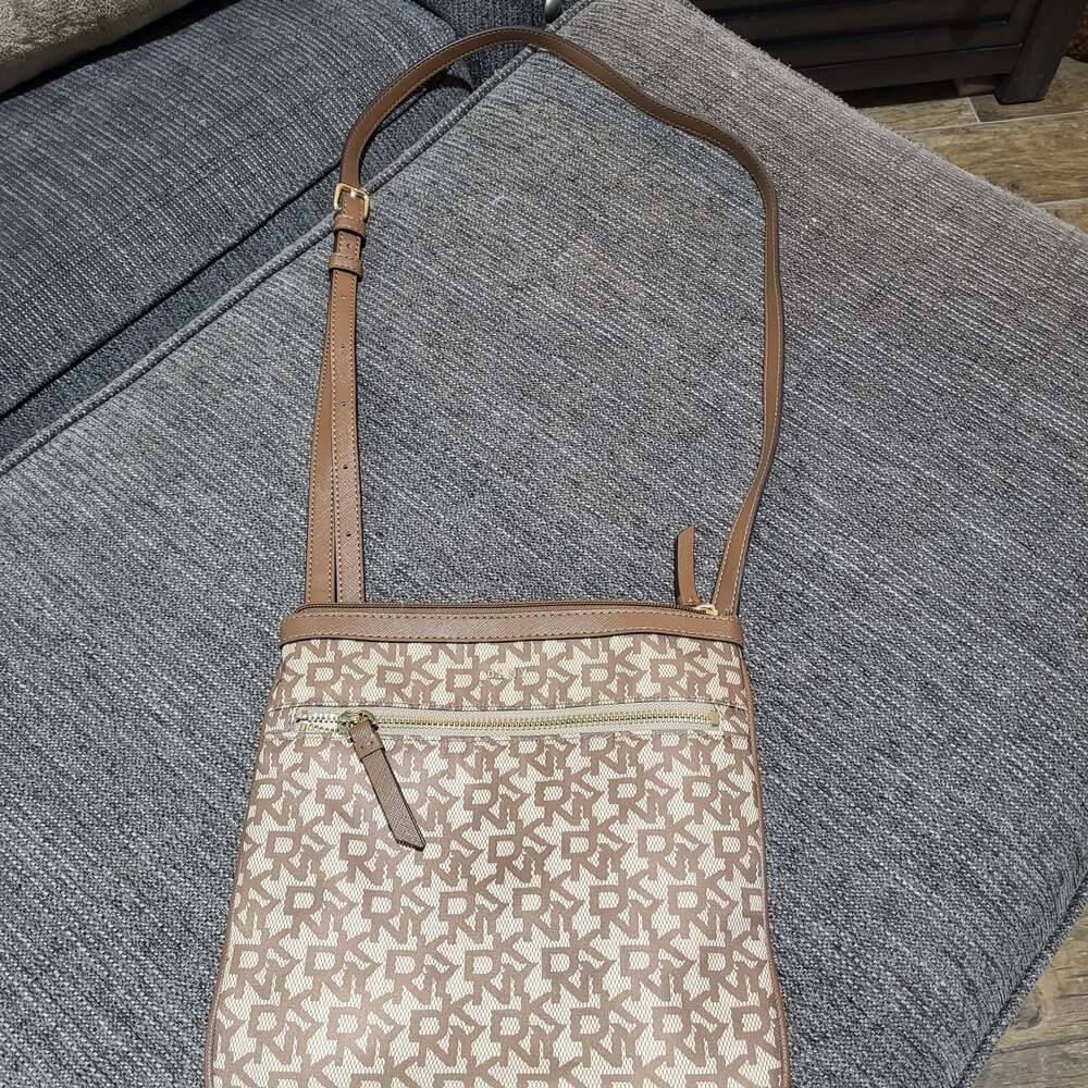 DKNY Signature Logo Jacquard North South Crossbody Bag